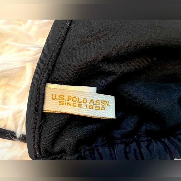 U.S. Polo Assn. Triangle Bikini Top. Black. Size S - Picture 4 of 5